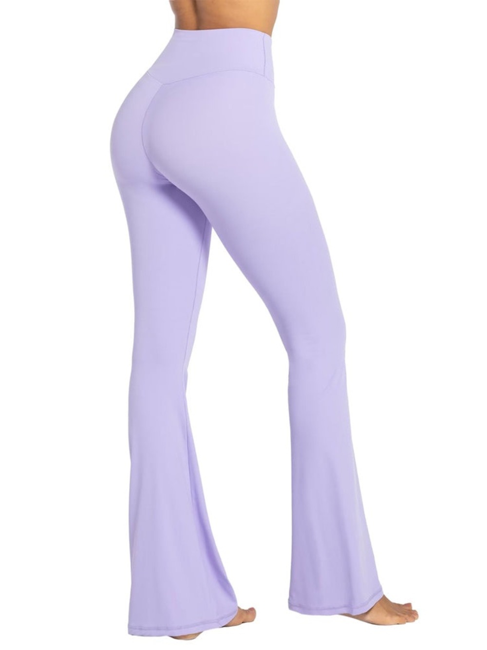 Sunzel V-Waist Lavender Flare Leggings for Women - Picture 3 of 7